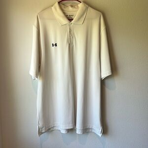 Under Armor White Polo Shirt Size XXL